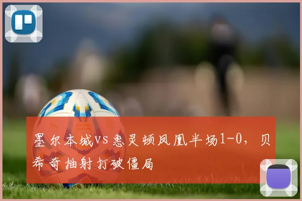墨尔本城vs惠灵顿凤凰半场1-0，贝希奇抽射打破僵局